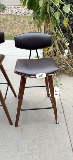 Mid-Century Modern Bar Stool with Back
