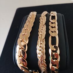 Gold Deep Plated Thick Heavy Bracelet 
