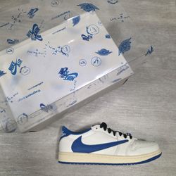 Jordan 1 low fragment travis scott sail mens