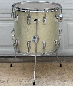 Ludwig Silver Sparkle 15" Converted Floor Tom Maple Shell Rocker for Drum Set
