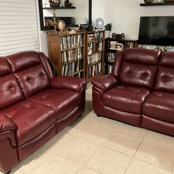Red Leather Couches