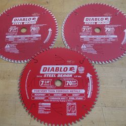 3 Diablo D0770F 7-1/4 Inch. 70 Tooth Carbide-Tipped Saw Blade for Ferrous Metal 