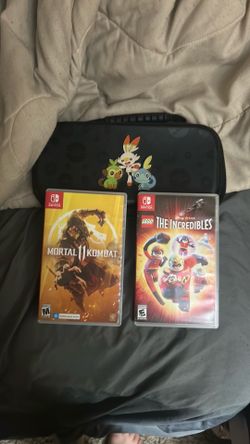 Nintendo Switch Pokemon Case, MK11 Nintendo Switch Edition, and The Lego Incredibles Nintendo Switch Edition