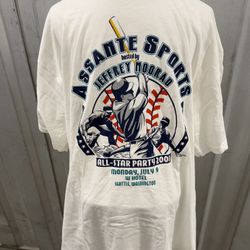 Vintage 2001 Baseball White Graphic T- Shirt