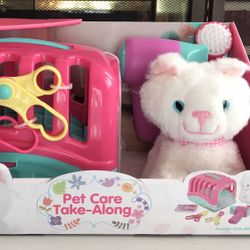 (NEW) (1 AVAILABLE) PLAYGO PET CARE TAKE-ALONG PLAY SET - 7 PIECE