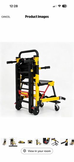 Mobility Chair - Mobile Chair 70007-Y, Premium Emergency Transport Manual Track Solutions - Load Capacity: 400 lb. Yellow.