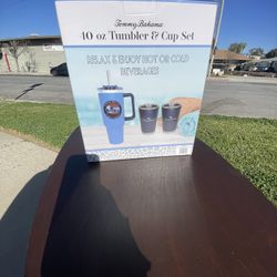 Tommy Bahama 40 oz Tumbler & Cup Set – New in Box