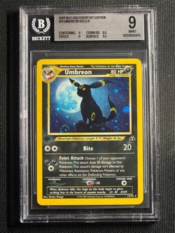BGS 9 Umbreon Holo 1st Edition 13/75 Neo Discovery English 80 HP Pokemon