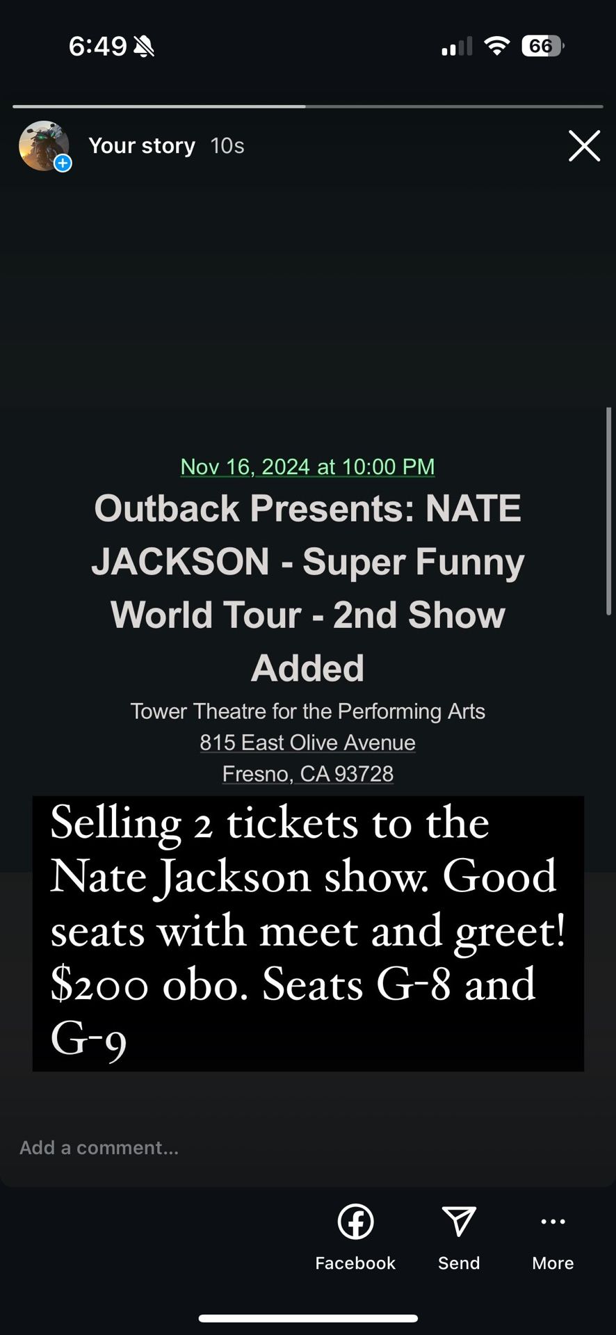 Nate Jackson - 10pm Show - 2 Tickets