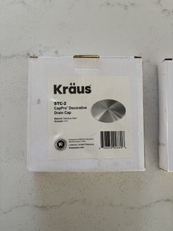 NEW! KRAUS STC-2 CapPro Decorative Drain Cap Stainless Steel 4.5" Kitchen Sink