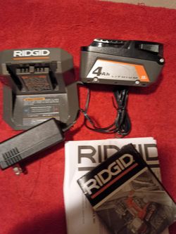18 volt Ridgid 4.0 batería y cargador $$85