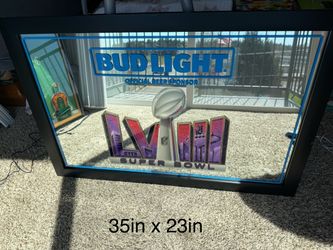 Bud Light Super Bowl LVIII Framed Mirror Sign