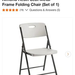 Nice New Folding Chairs $20 Each And Have 19 Total.