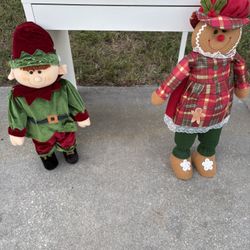 Christmas Elf and Gingerbread Girl