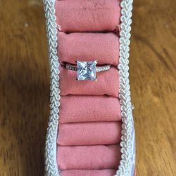 Sterling Silver With Large Clear Gem
