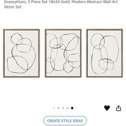 3 Piece Wall Art Set- Abstract 