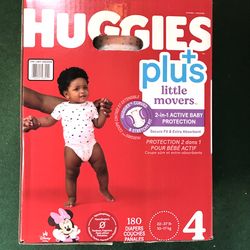 Huggies Little Movers Plus Size 4/180 Diapers 