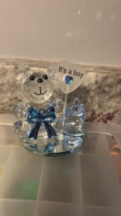 Gender Reveal glass figure