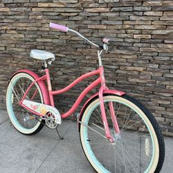 Huffy Cranbrook 26 inch Beach Cruiser Coral Pink 