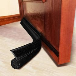 MAXTID Door Draft Stopper 36 Inch Black Adjustable Door Draft Blocker Front Door Draft Guard for Bottom of Doors Weather Stripping Door Seal Strip