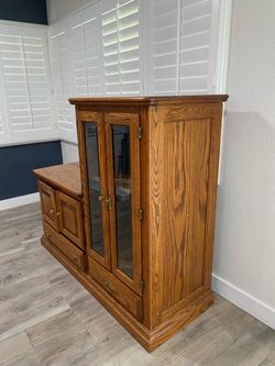 Oak Wood TV Entertainment Cabinet
