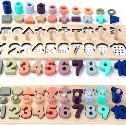 BRAND NEW WOODEN NUMBER PUZZLE  COUNTING LEARNING TOYS FOR TODDLERS