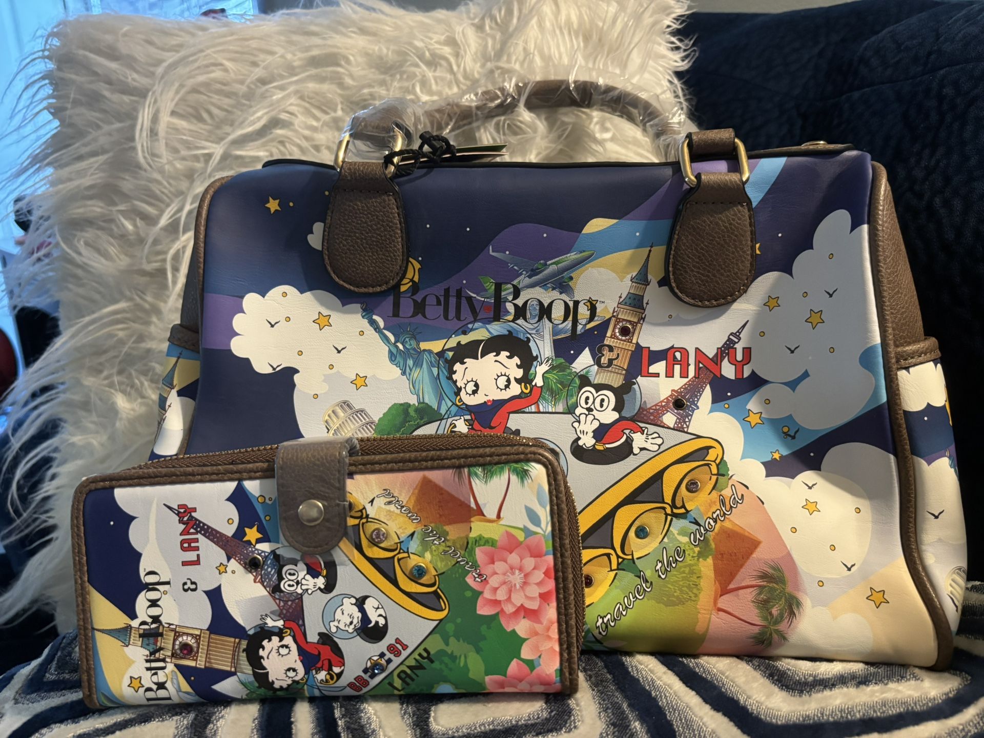 Dark Brown Lany Handbag And Wallet