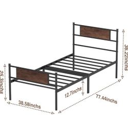 Twin Bed Frame with Headboard