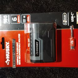 Husky 500 Lumens Compact Flashlight With Rechargeable Holster $25 For Two Lights
