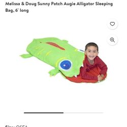 Melissa & Doug Sunny Patch Augie Alligator Sleeping Bag, 6' long