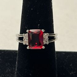 Ruby And Silver Ring