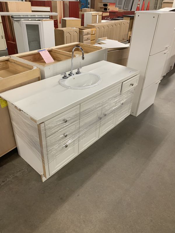 5ft long kitchen cabinet base with faucet for Sale in ...