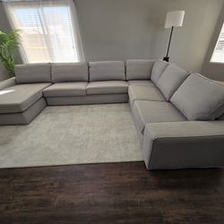 Light Grey Sectional w/Ottoman (Not Pictured) - Free Delivery Option!