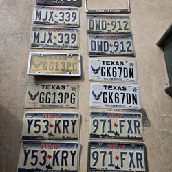 Vintage Texas License Plate Sets Collectable 