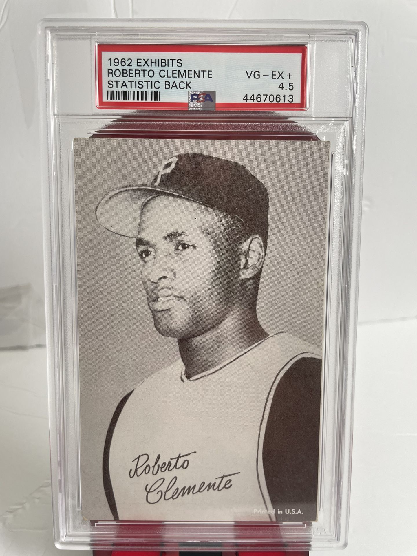 1962 Exhibits Roberto Clemente Statistics Back PSA VG-EX+ 4.5  $125