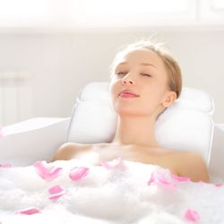 Spa Bath Pillow, Goodsnetic Thick Bathtub Pillow Suitable for Shoulder and Neck Support,15.3x12.2 Inches (About 39x31cm) 7 Suction Cup Headrests, with