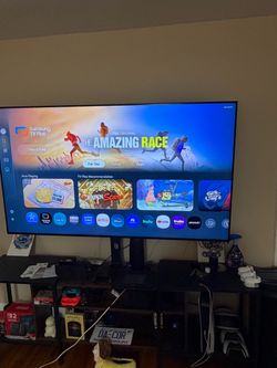 75 inch tv with remote and TV stand