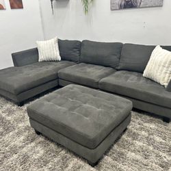 Grey Sectional Couch - Free Delivery 
