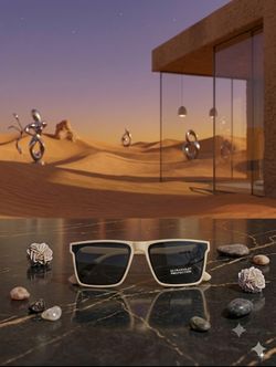 Women's Square Sunglasses White Plastic Frame Black Tinted Lenses UV
