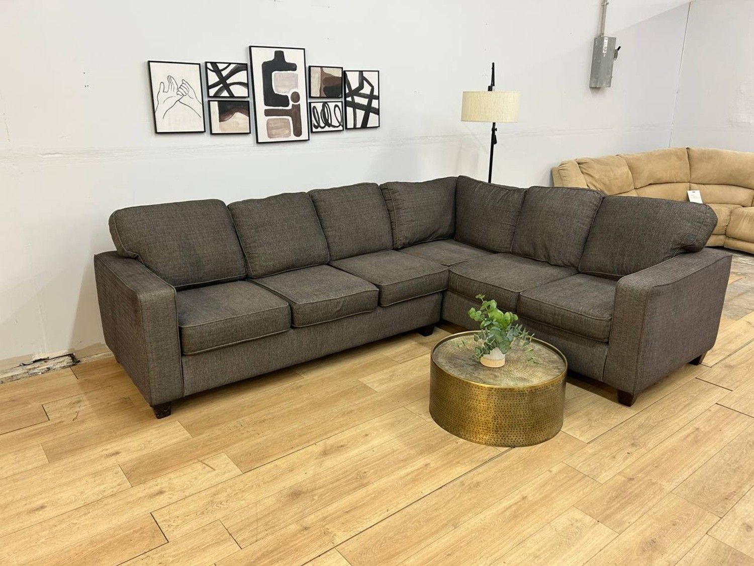 Dark Gray 2-Piece Sectional Couch