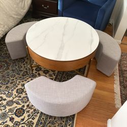 Space-Saving Coffee Table with Storage & Hidden Seating