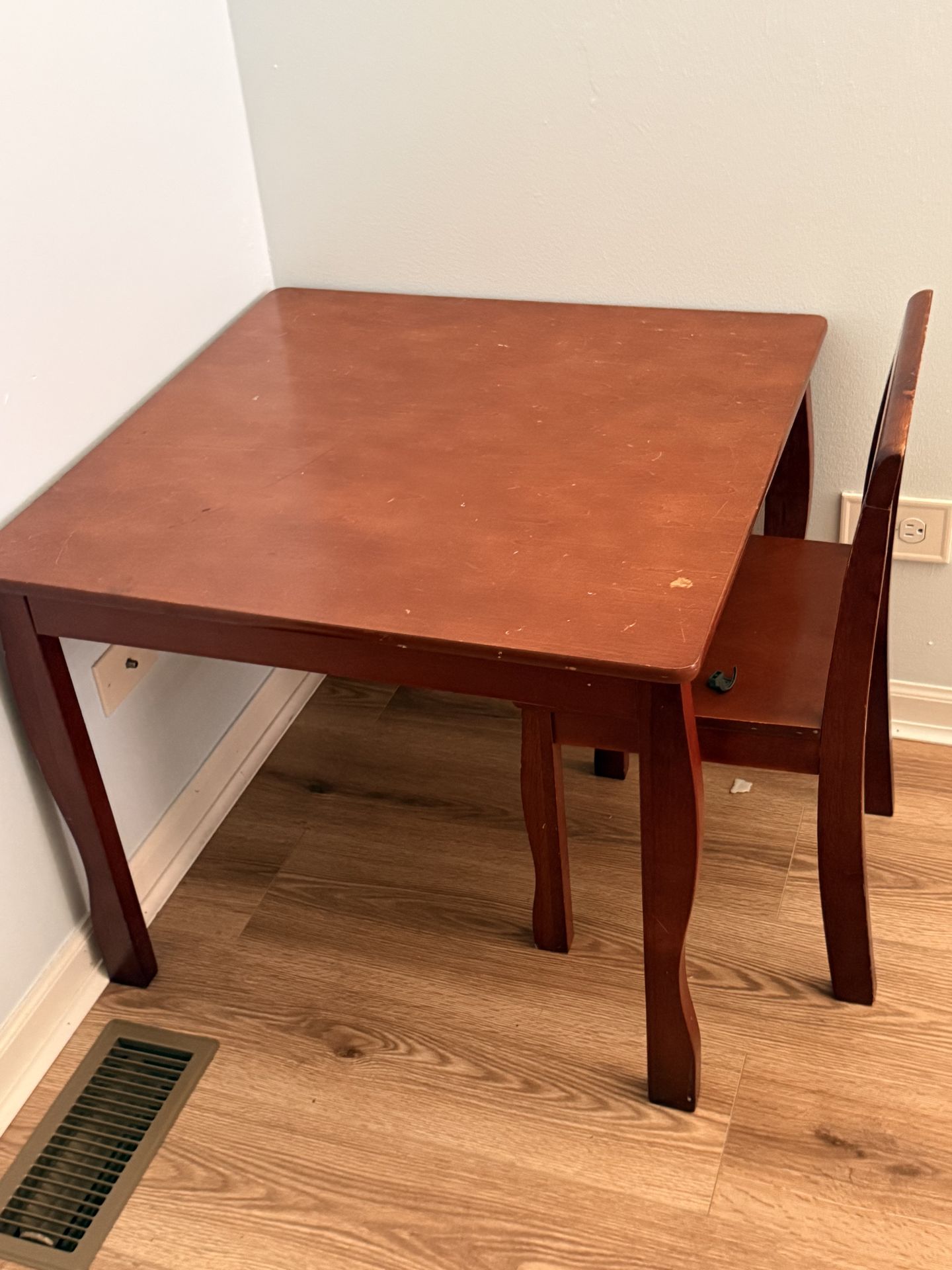 Kids wood table with chair