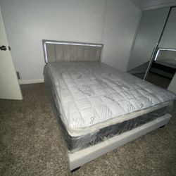 Queen Size Bed With LED Light 