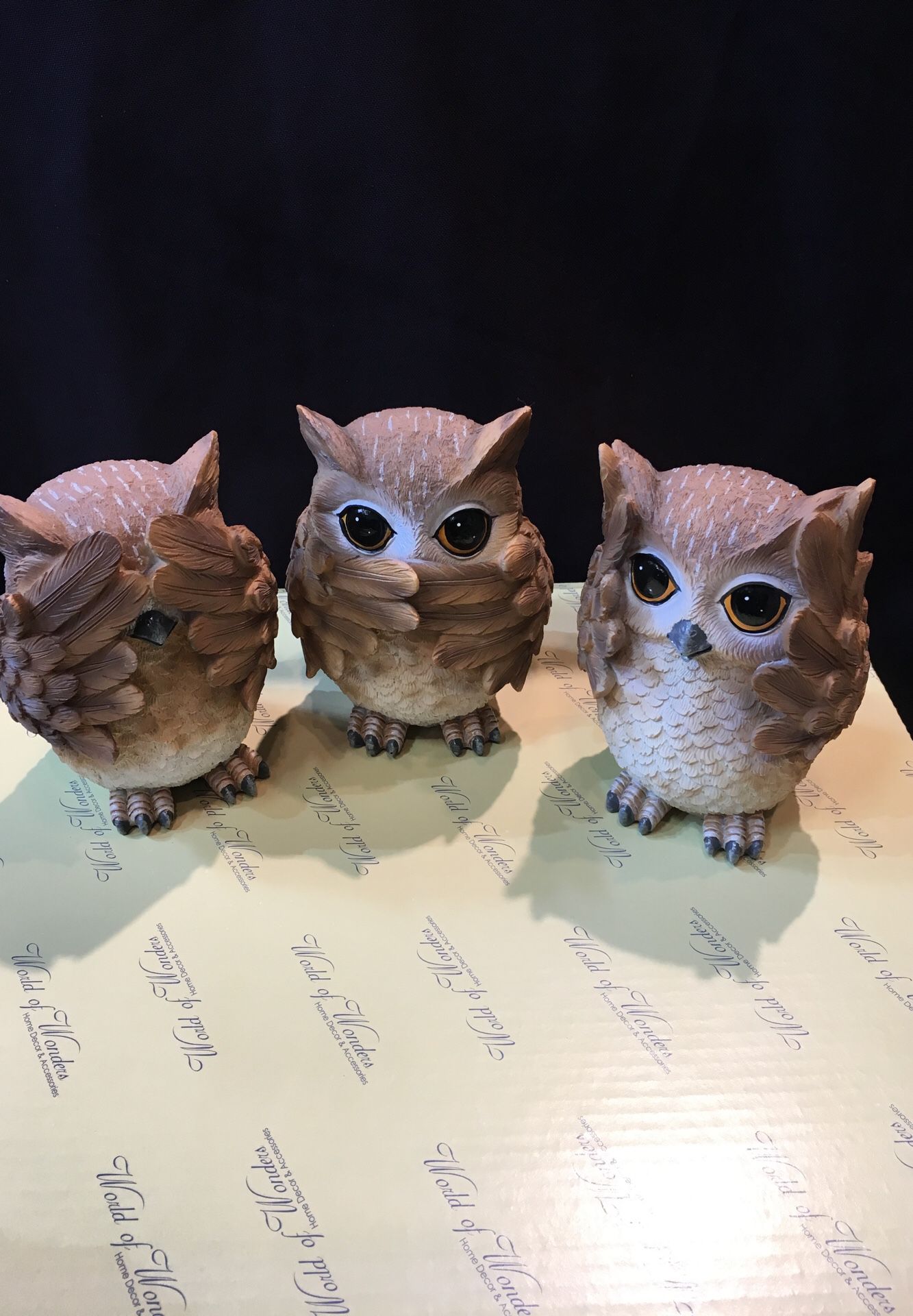 Owls sets of 3. Unique style