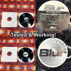 House Loops Vol. #6 12" Vinyl Blur Records 33 RPM 1996 Tested & Working