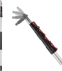 Extension Pole - 24 Foot Premium Telescopic Pole with Universal Multi-Angle Metal Threaded Tip