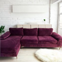 Modern Purple sectional Couch 