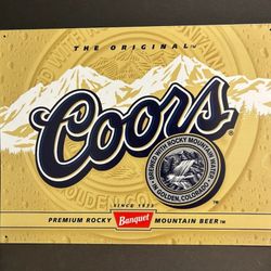 COORS BEER METAL SIGN 