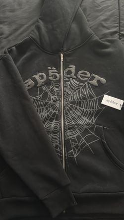 Sp5der Black Zip-Up Hoodie with Tags