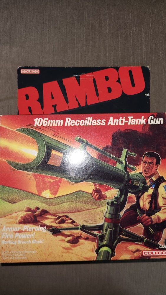 Vintage 1986 Coleco RAMBO 106mm Recoilless Anti-Tank Gun NIB Sealed box Complete